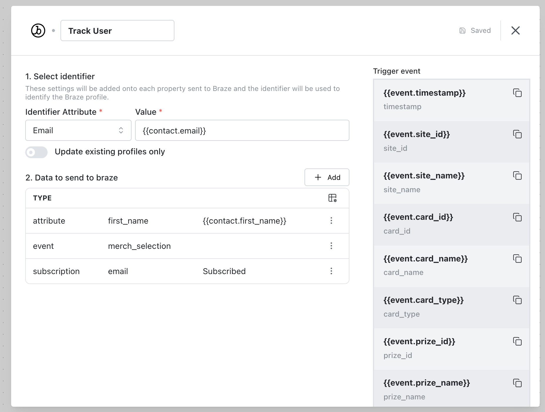 Lista de bloques de contenido.